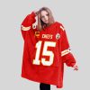 Mahomes 15 Kansas City Football Unisex Blanket Hoodie2