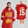 Mahomes 15 Ready To Roll Kansas City Football Unisex Blanket Hoodie1