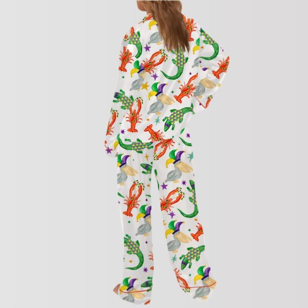 Mardi Gras Cajun Animal Trio Satin Pajama Set