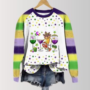 Mardi Gras Celebration with Cocktails Sweatshirt