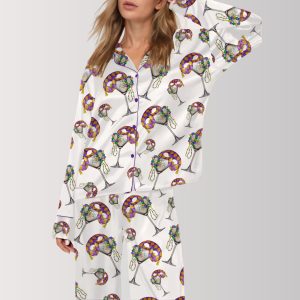 Mardi Gras Cocktail Party Satin Pajama Set