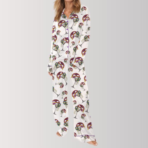 Mardi Gras Cocktail Party Satin Pajama Set