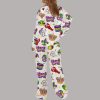 Mardi Gras Crown Crawfish Drum Satin Pajama Set