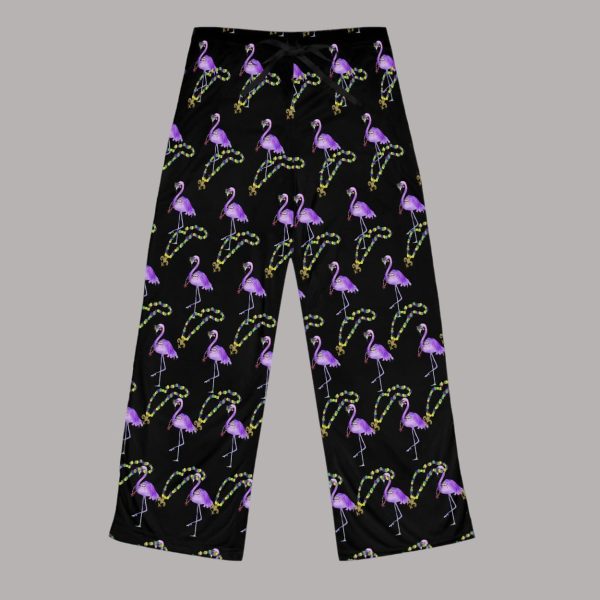 Mardi Gras Flamingo And Beads Pajama Pants