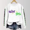 Mardi Gras Glitter Sleeve Celebration Sweatshirt