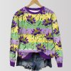 Mardi Gras Mask Print Casual Sweatshirt