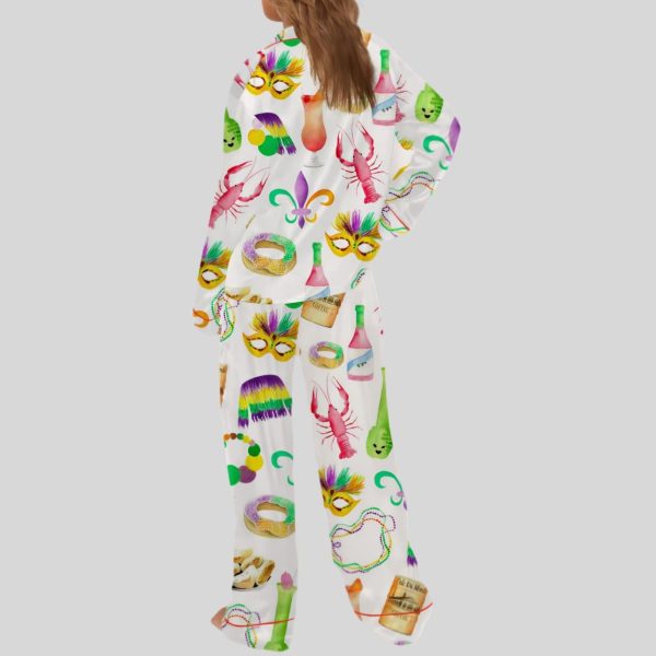 Mardi Gras New Orleans Satin Pajama Set