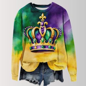 Mardi Gras Royalty Crown Sweatshirt