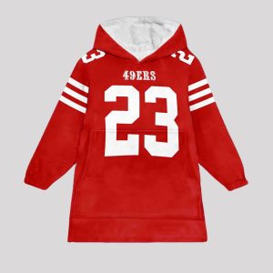 McCAFFREY 23 San Francisco Football Unisex Blanket Hoodie