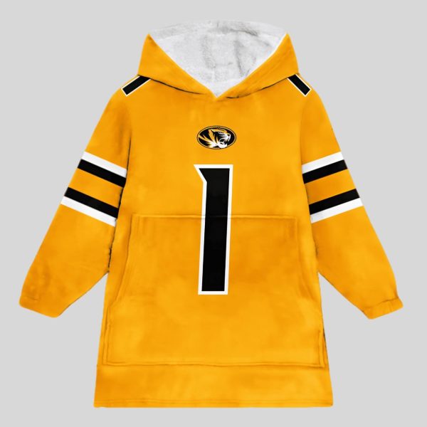 Mizzou 1 Missouri Football Unisex Blanket Hoodie