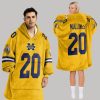 Mullings 20 Michigan Football Unisex Blanket Hoodie1