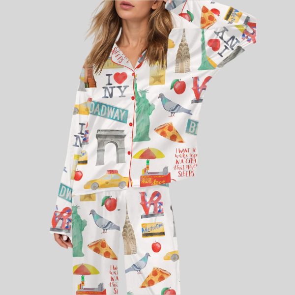 New York City Travel Satin Pajama Set