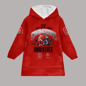 Ohio State 2025 Rose Bowl Game Champions Unisex Blanket Hoodie