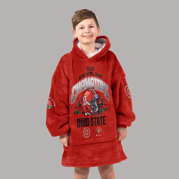 Ohio State 2025 Rose Bowl Game Champions Unisex Blanket Hoodie