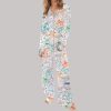 Passport Travel Stamps Satin Pajama Set