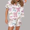 Pastel Coquette Bows Satin Pajama Set