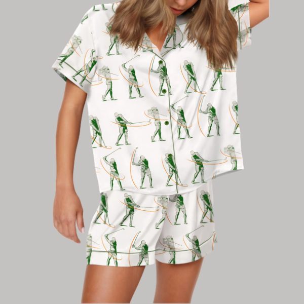 Phases Of A Golf Swing Satin Pajama Set