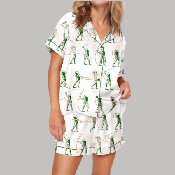 Phases Of A Golf Swing Satin Pajama Set