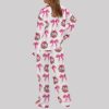 Pink Coquette New Year Satin Pajama Set2