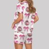 Pink Coquette New Year Satin Pajama Set4