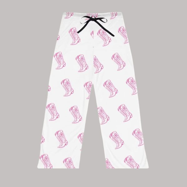 Pink Cowgirl Boots With Coquette Bow Pajama Pants