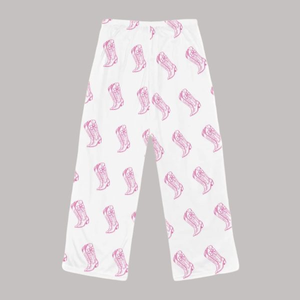 Pink Cowgirl Boots With Coquette Bow Pajama Pants