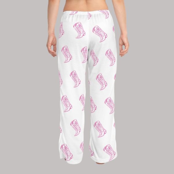 Pink Cowgirl Boots With Coquette Bow Pajama Pants