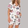 Pink Horseback Riding Satin Pajama Set 5