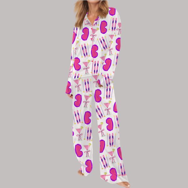 Pink Martini And Ski Satin Pajama Set