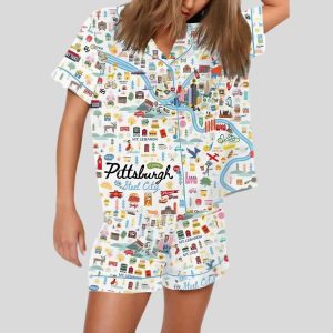 Pittsburgh Map Art Print Pajama Set