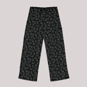 Playful Cat Outline Pajama Pants