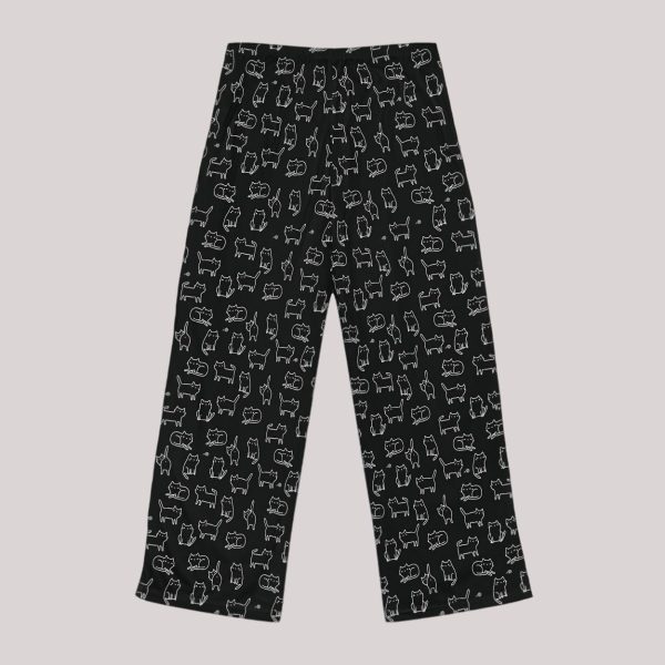 Playful Cat Outline Pajama Pants