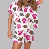 Playful Football Dreams Pink Pajamas Set