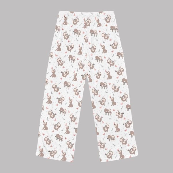 Playful Sloths in Butterfly Garden Pajama Pants