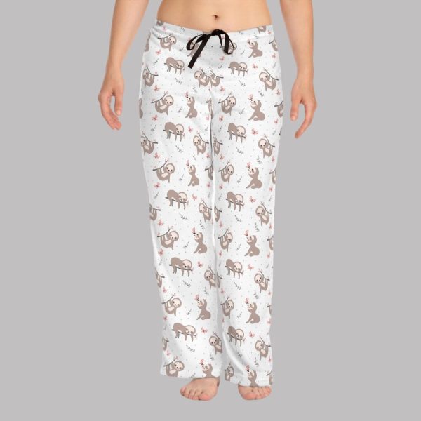 Playful Sloths in Butterfly Garden Pajama Pants