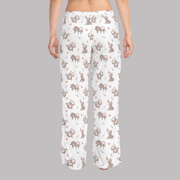 Playful Sloths in Butterfly Garden Pajama Pants