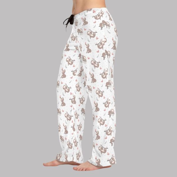 Playful Sloths in Butterfly Garden Pajama Pants