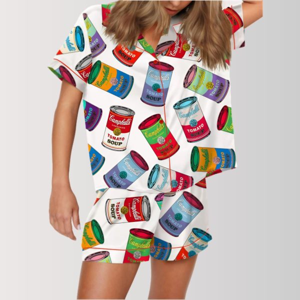 Pop Art Tomato Soup Satin Pajama Set