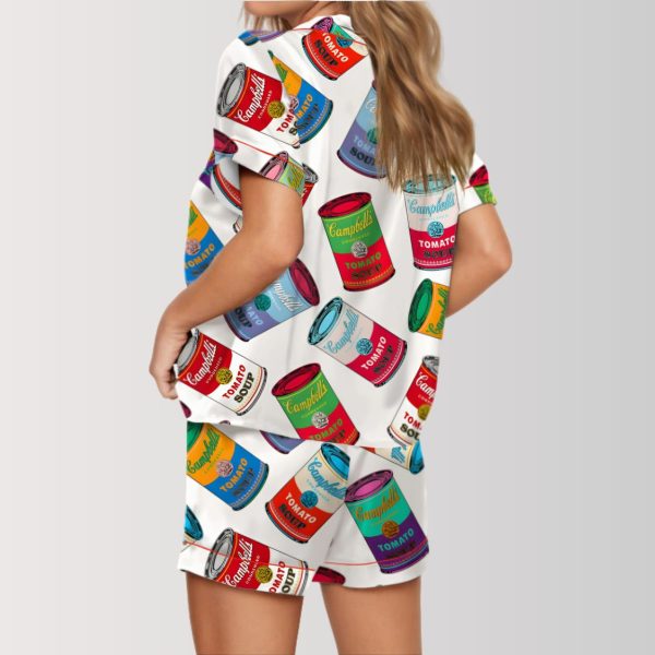 Pop Art Tomato Soup Satin Pajama Set