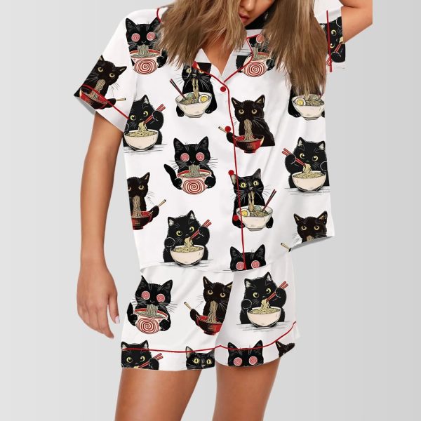 Ramen Cat Print Pajama Set