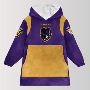 Ravens Purple Rising Unisex Blanket Hoodie