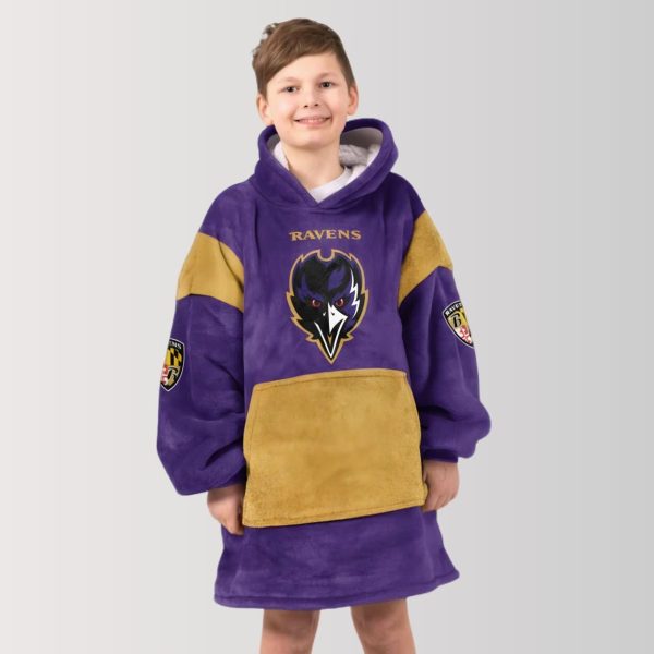 Ravens Purple Rising Unisex Blanket Hoodie