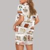 Reading Books Coffee Art Print Pajama Set