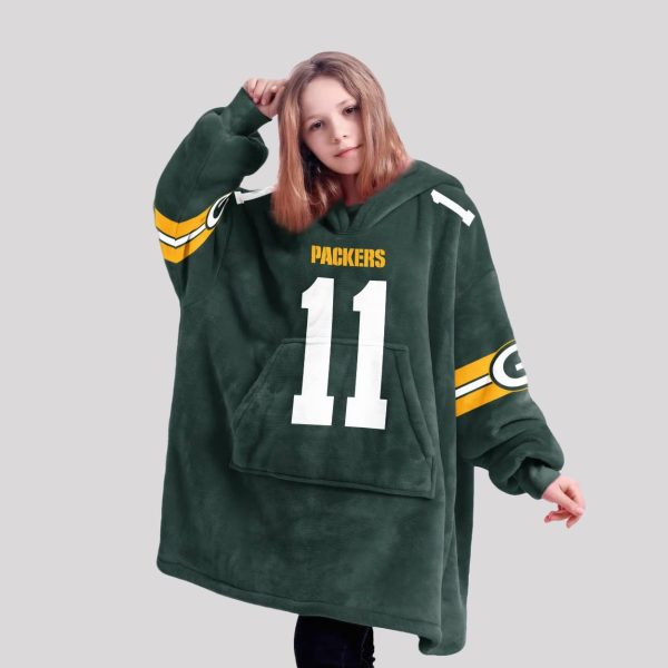 Reed 11 Green Bay Football Unisex Blanket Hoodie2