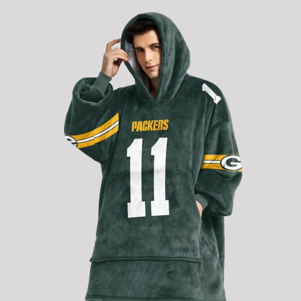 Reed 11 Green Bay Football Unisex Blanket Hoodie4