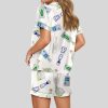 Relaxation Wear with Luxury Tequila Bottle Themed Prints Satin Pajama Set