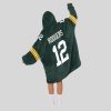 Rodgers 12 Green Bay Football Unisex Blanket Hoodie3