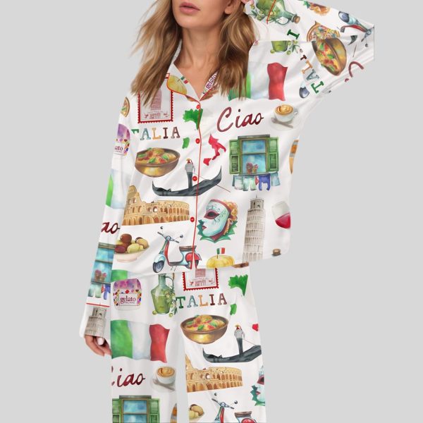 Rome Italy Travel Jubilee Satin Pajama Set