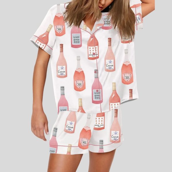 Rose All Day Wine Pajama Set