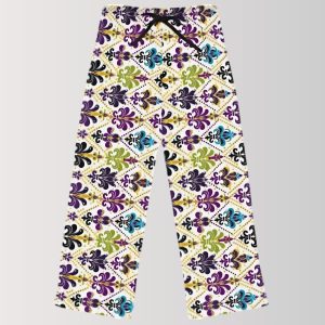 Royal Pattern Fleur de Lis Pajama Pants